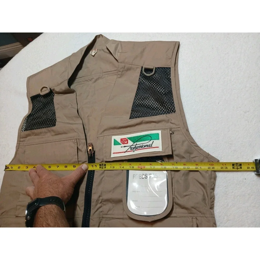 Vintage Fuji Film Professional Media Press Vest Photographer Korea 1980s Size L